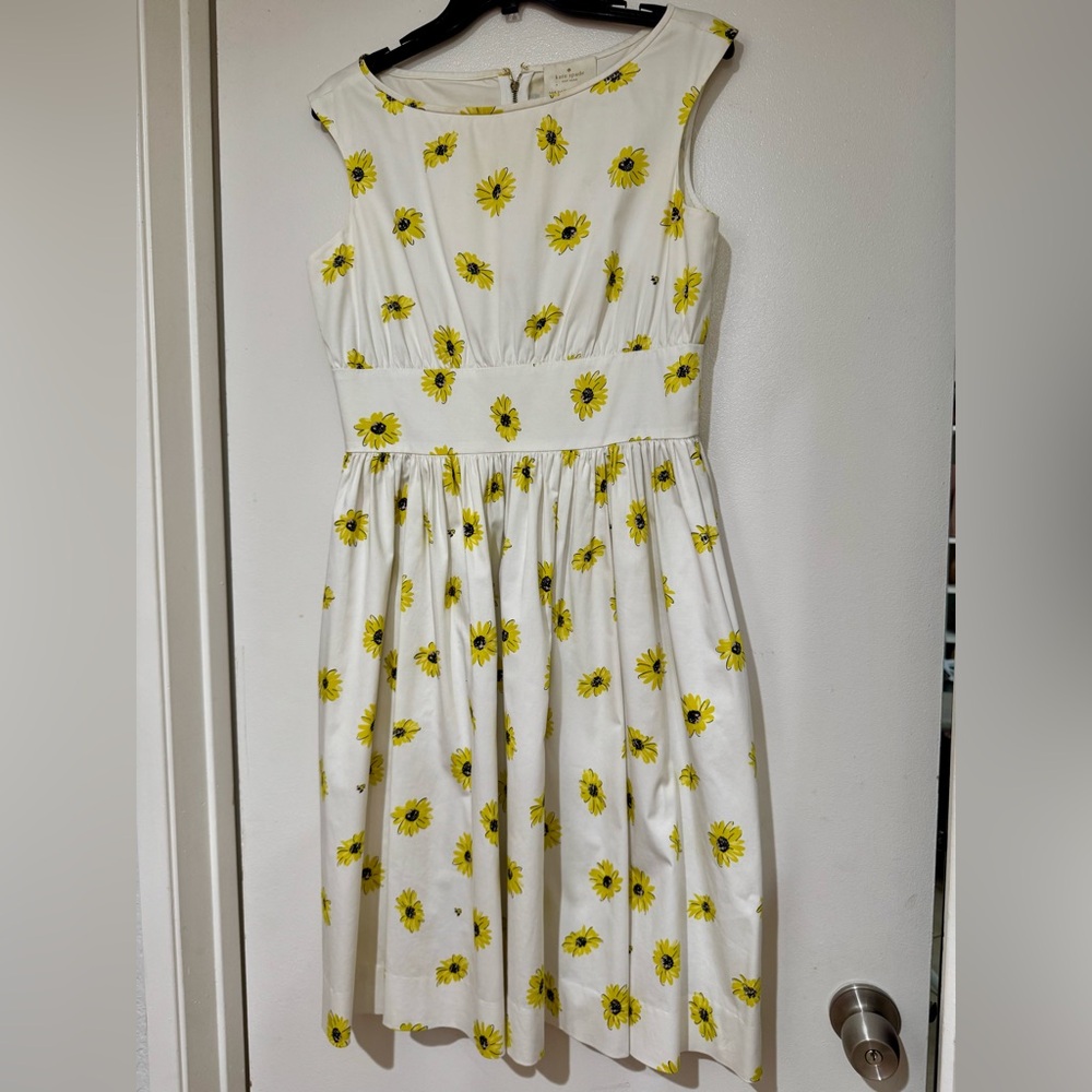 Kate Spade Daisy Floral White and Yellow Dress